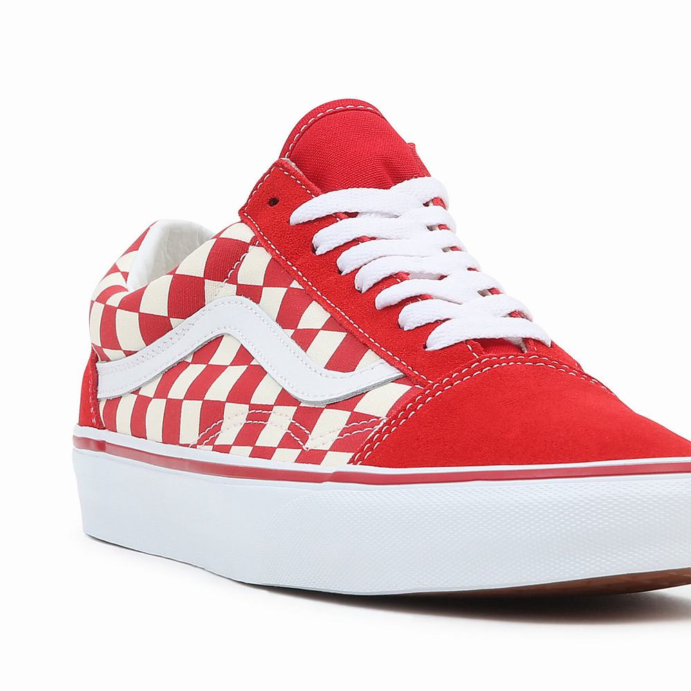 Tenis Vans Primary Check Old Skool Hombre Rojas | XIL480237