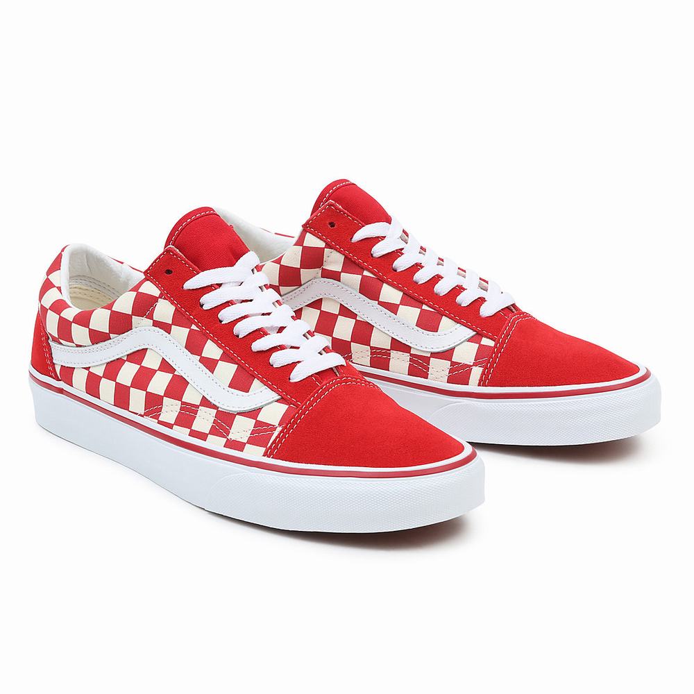 Tenis Vans Primary Check Old Skool Hombre Rojas | XIL480237