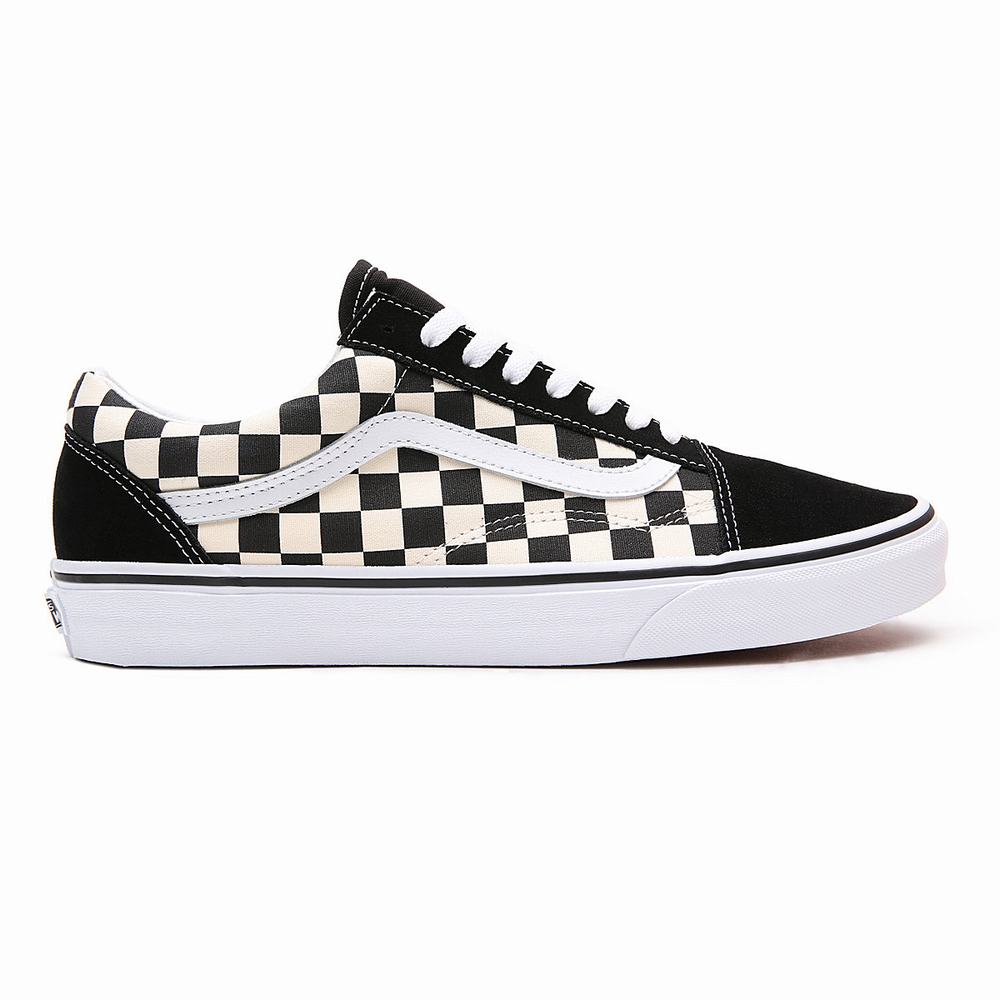 Tenis Vans Primary Check Old Skool Mujer Negras/Blancas | GAW075928