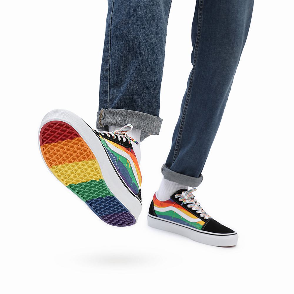 Tenis Vans Rainbow Drip Old Skool Hombre Negras/Multicolor | XFO246807