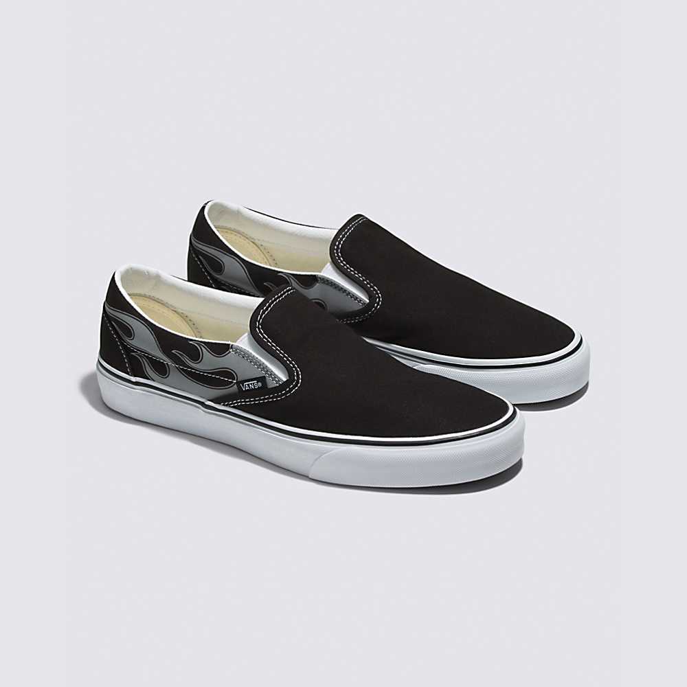 Tenis Vans Reflective Flame Classic Slip-On Hombre Negras | CUR973541