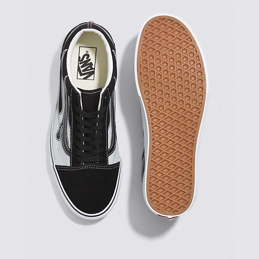 Tenis Vans Reflective Flame Old Skool Hombre Negras | RPX124786