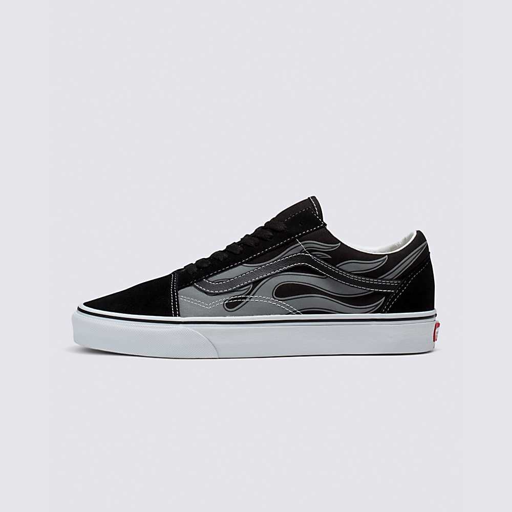 Tenis Vans Reflective Flame Old Skool Hombre Negras | RPX124786