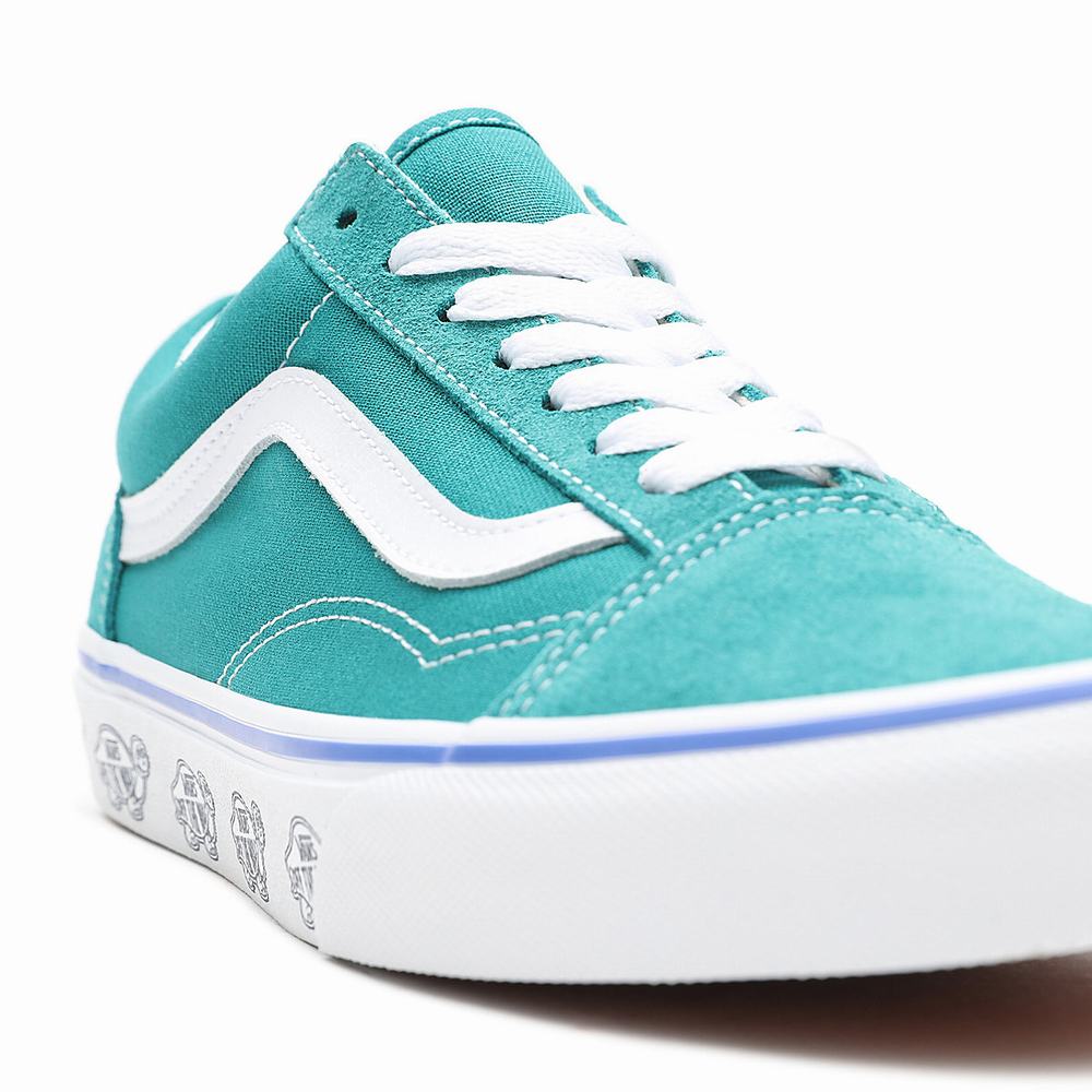 Tenis Vans Sidewall Print Old Skool Mujer Azules | KEN210675