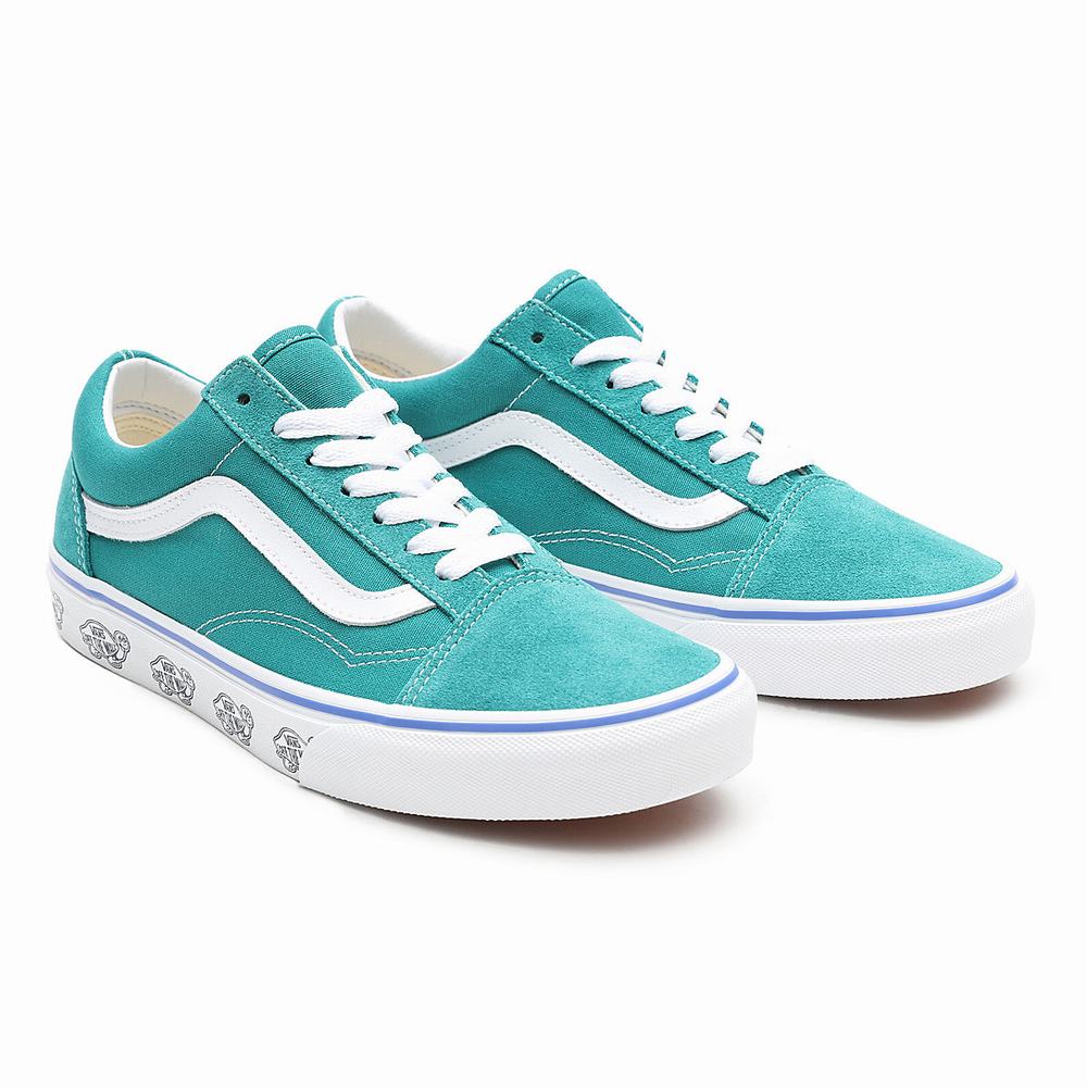 Tenis Vans Sidewall Print Old Skool Mujer Azules | KEN210675