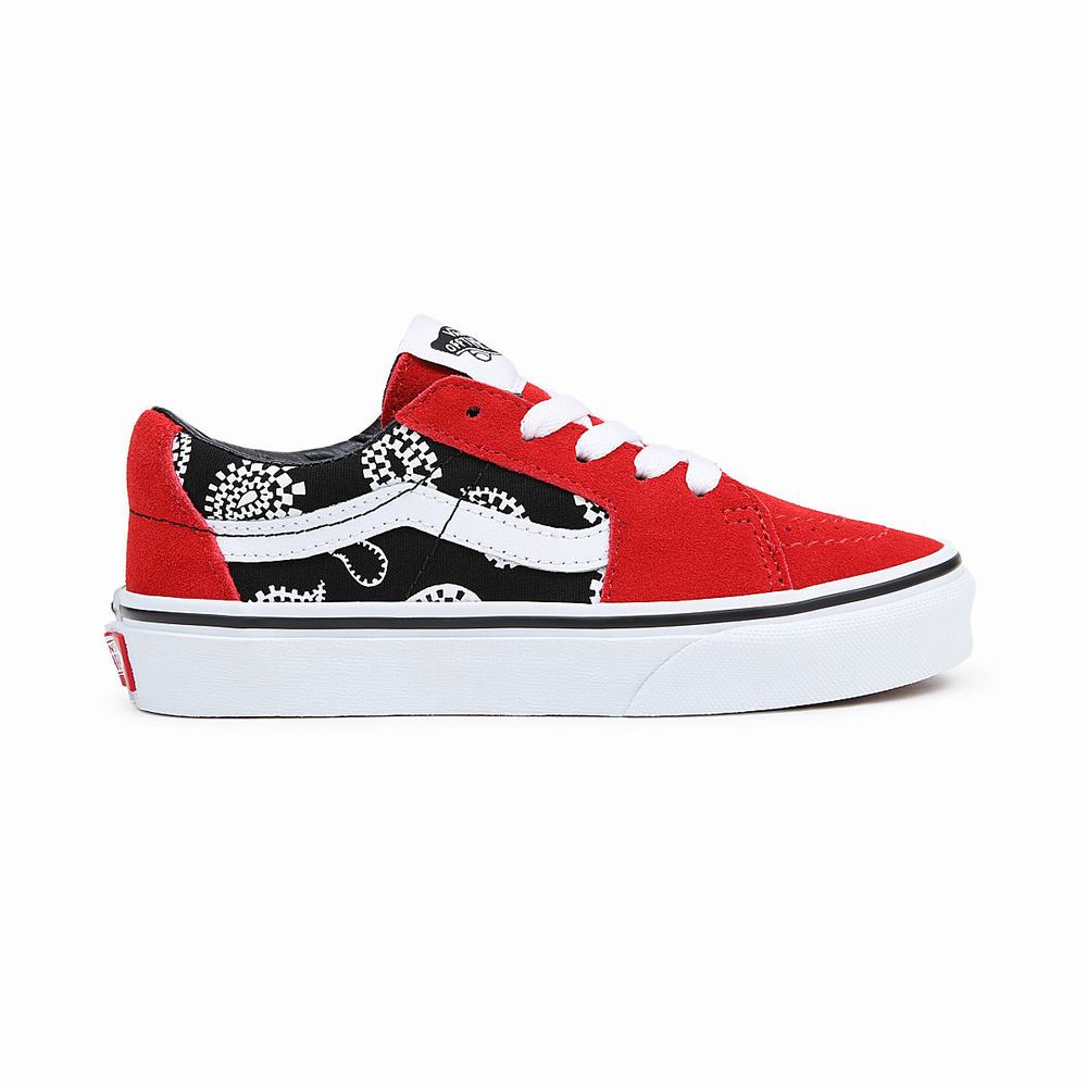 Tenis Vans Sk8-Low (4-8 years) Niños Negras/Rojas | WVP249751