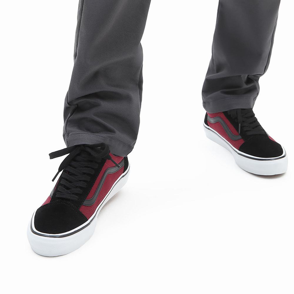 Tenis Vans Skate Old Skool Hombre Negras/Rojas | YXE691324