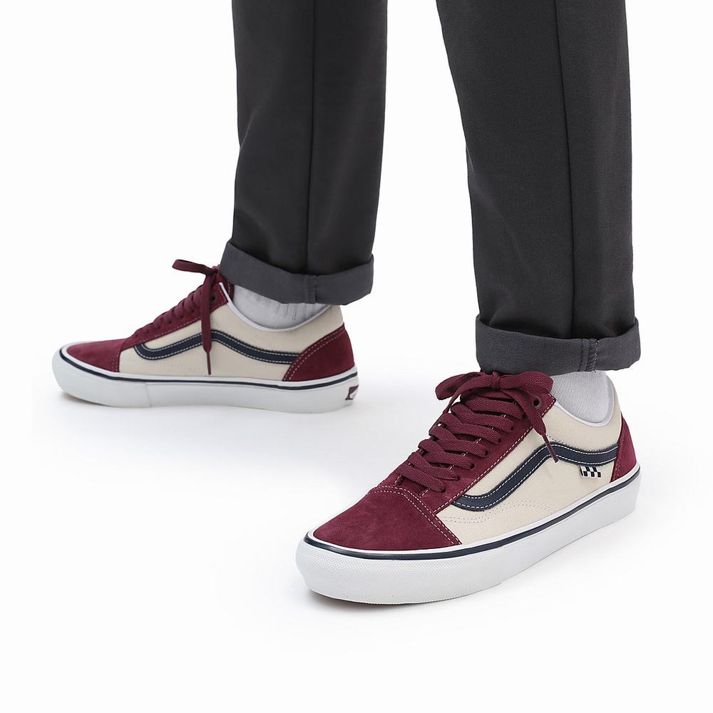 Tenis Vans Skate Old Skool Hombre Rojas/Beige | BJD823597