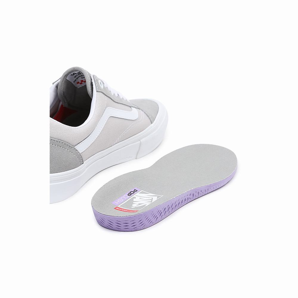 Tenis Vans Skate Old Skool Mujer Blancas | TXZ230896