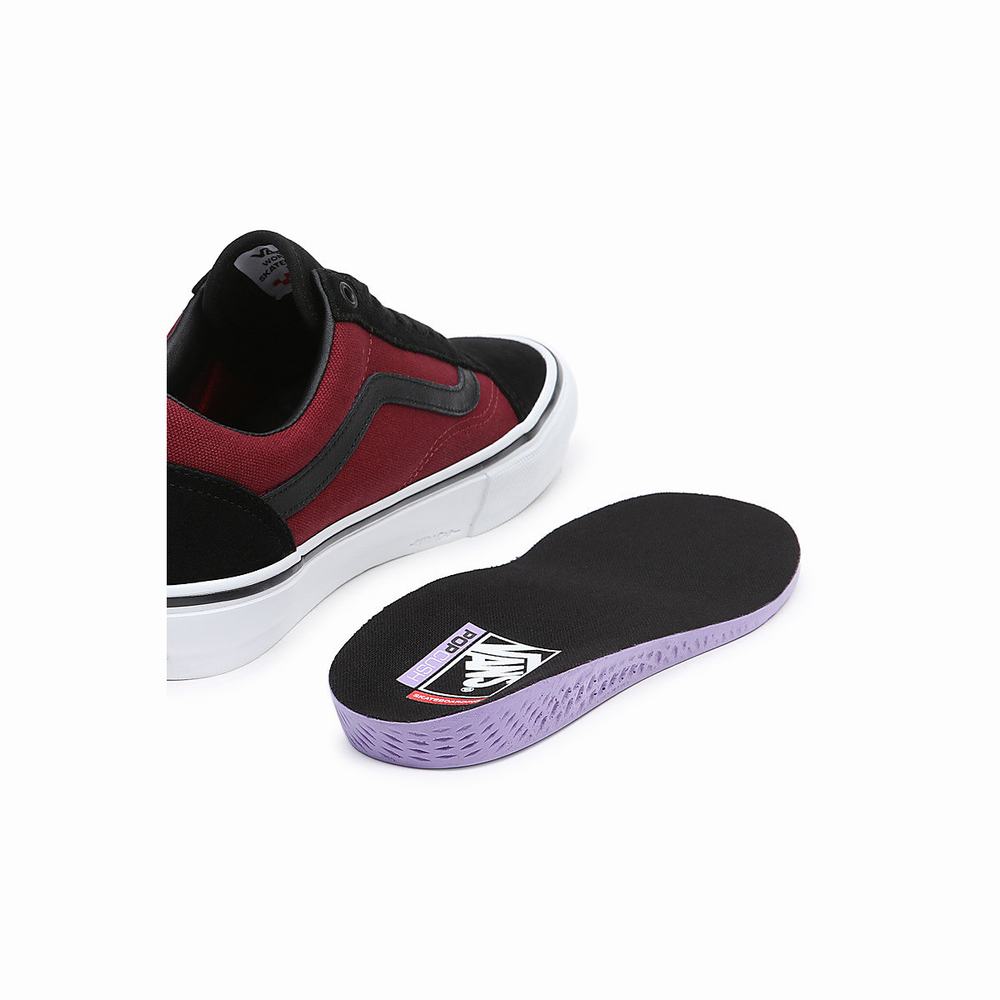 Tenis Vans Skate Old Skool Mujer Negras/Rojas | OXL631025