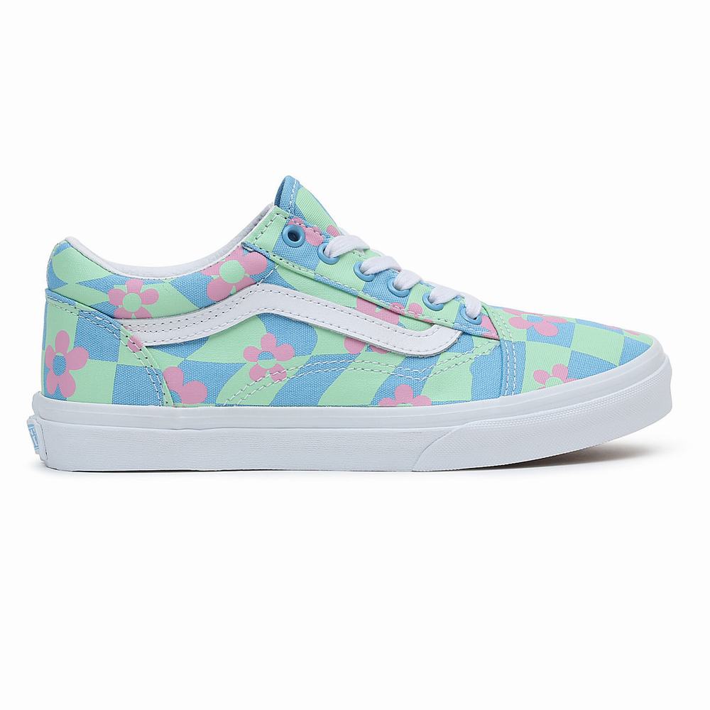 Tenis Vans Skool (8-14 years) Niños Azules/Verde | ZRY814963