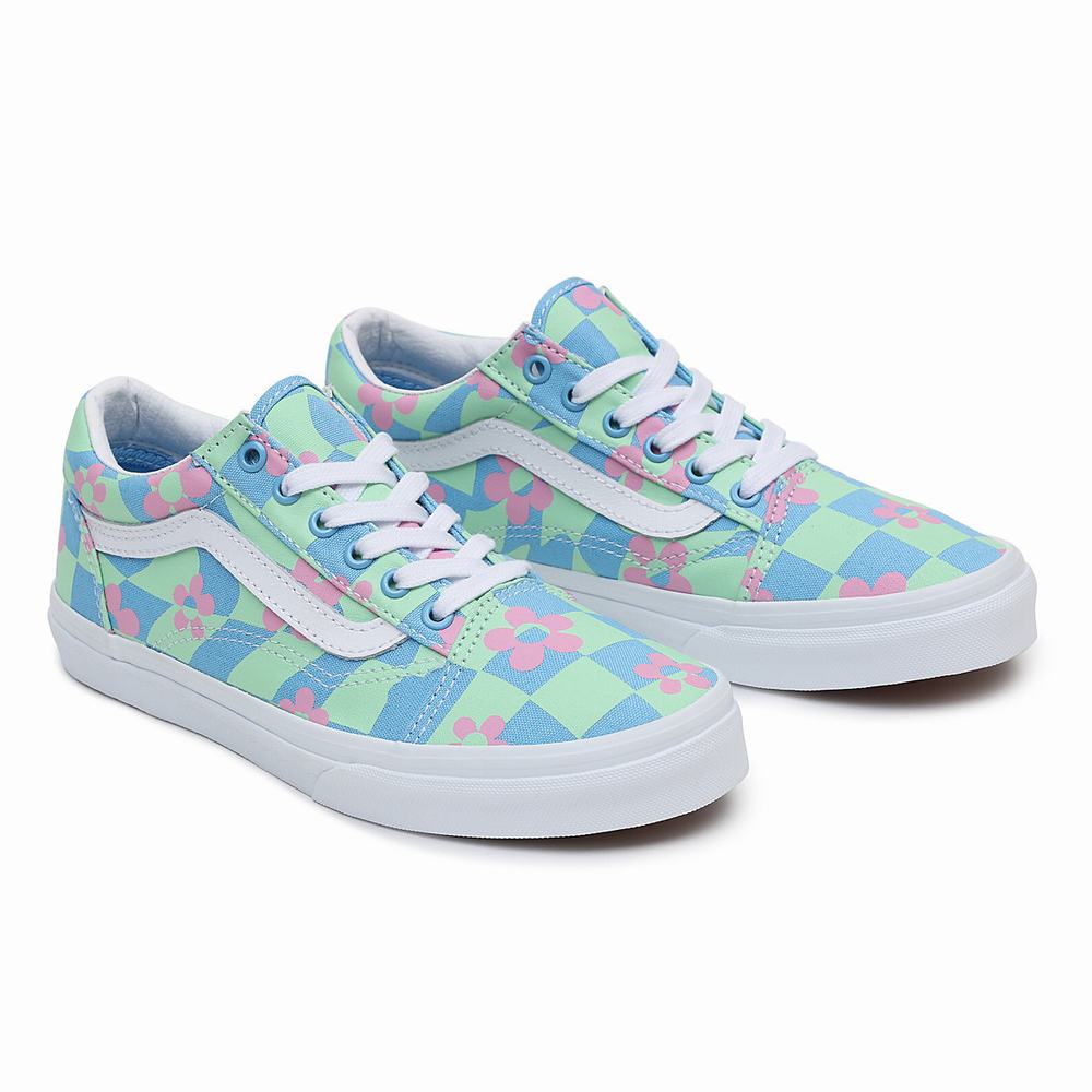 Tenis Vans Skool (8-14 years) Niños Azules/Verde | ZRY814963