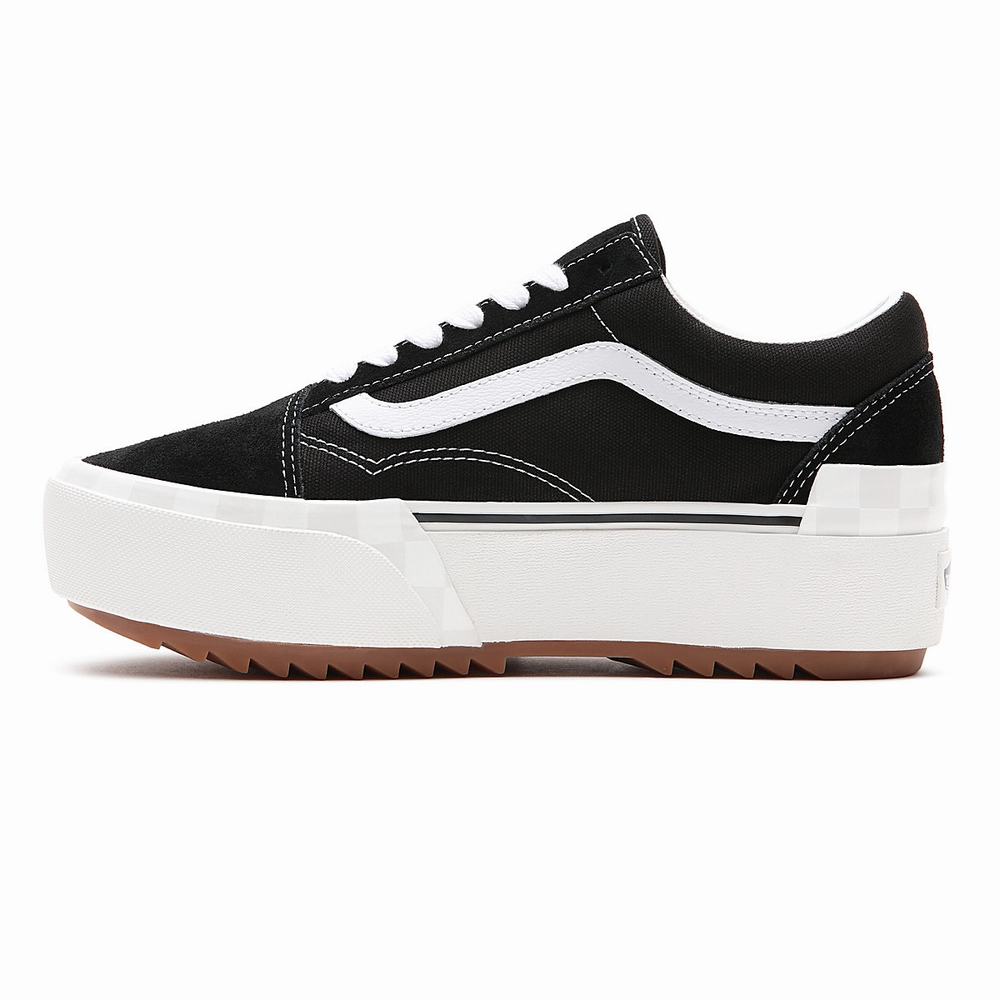 Tenis Vans Suede/Canvas Old Skool Stacked Mujer Negras | YGT875642