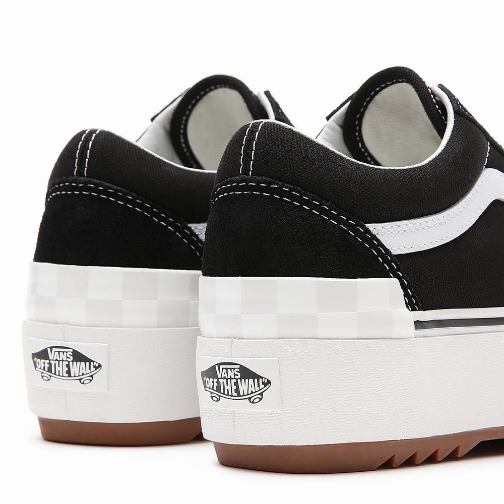 Tenis Vans Suede/Canvas Old Skool Stacked Mujer Negras | YGT875642