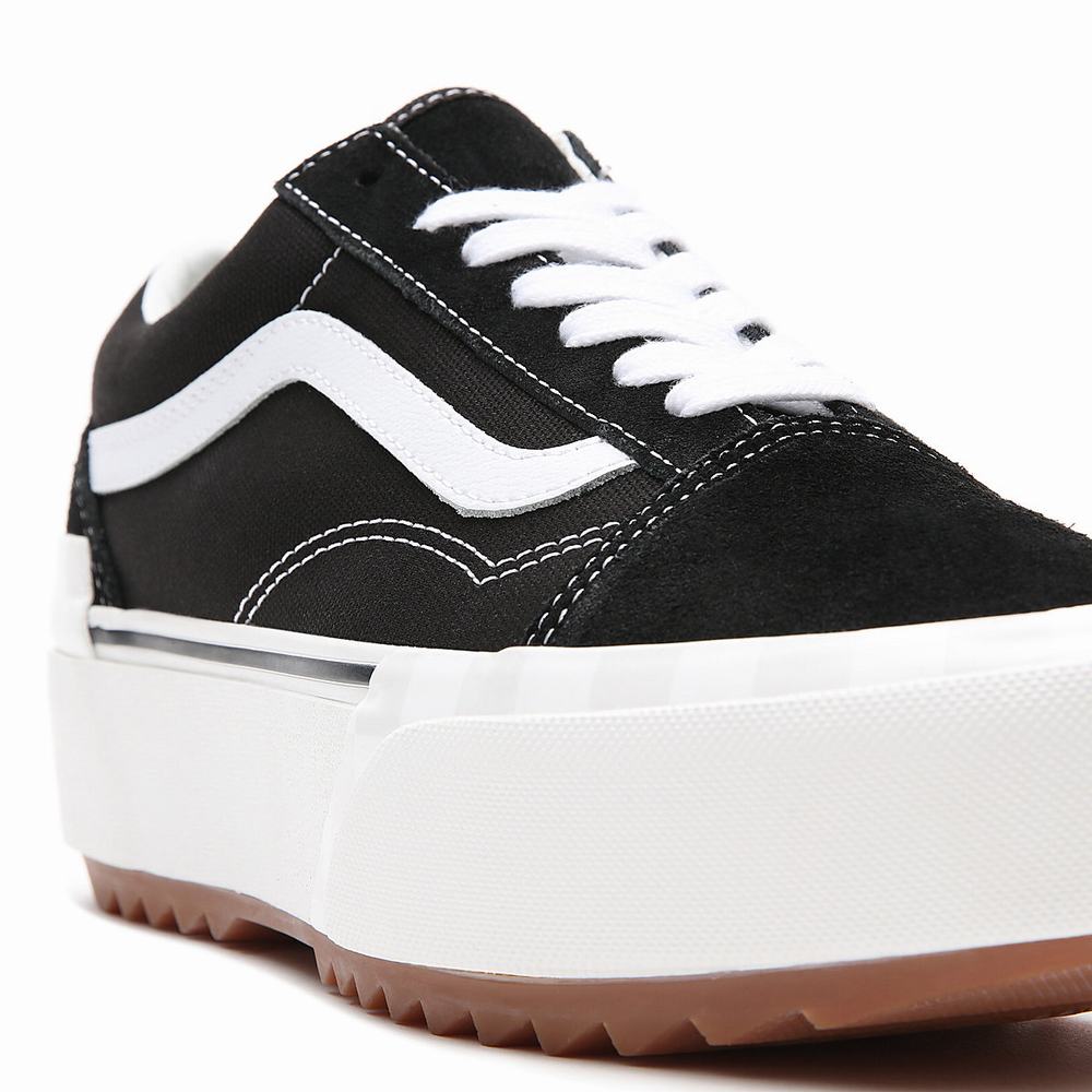 Tenis Vans Suede/Canvas Old Skool Stacked Mujer Negras | YGT875642