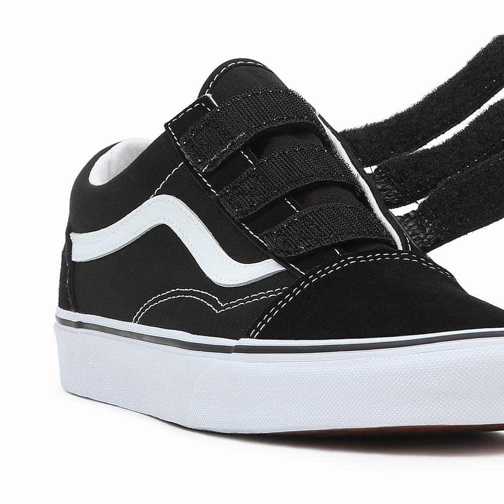 Tenis Vans Suede Canvas Old Skool V Mujer Negras/Blancas | DJV715468