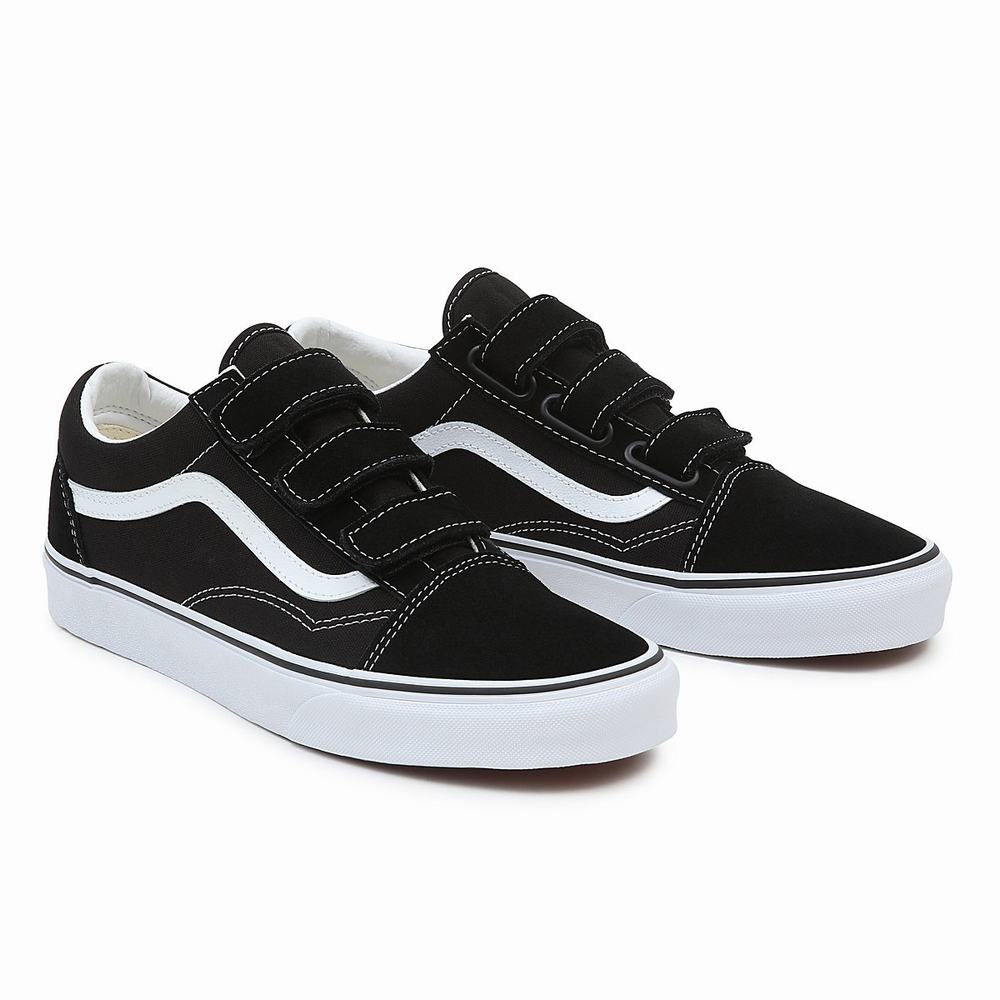 Tenis Vans Suede Canvas Old Skool V Mujer Negras/Blancas | DJV715468