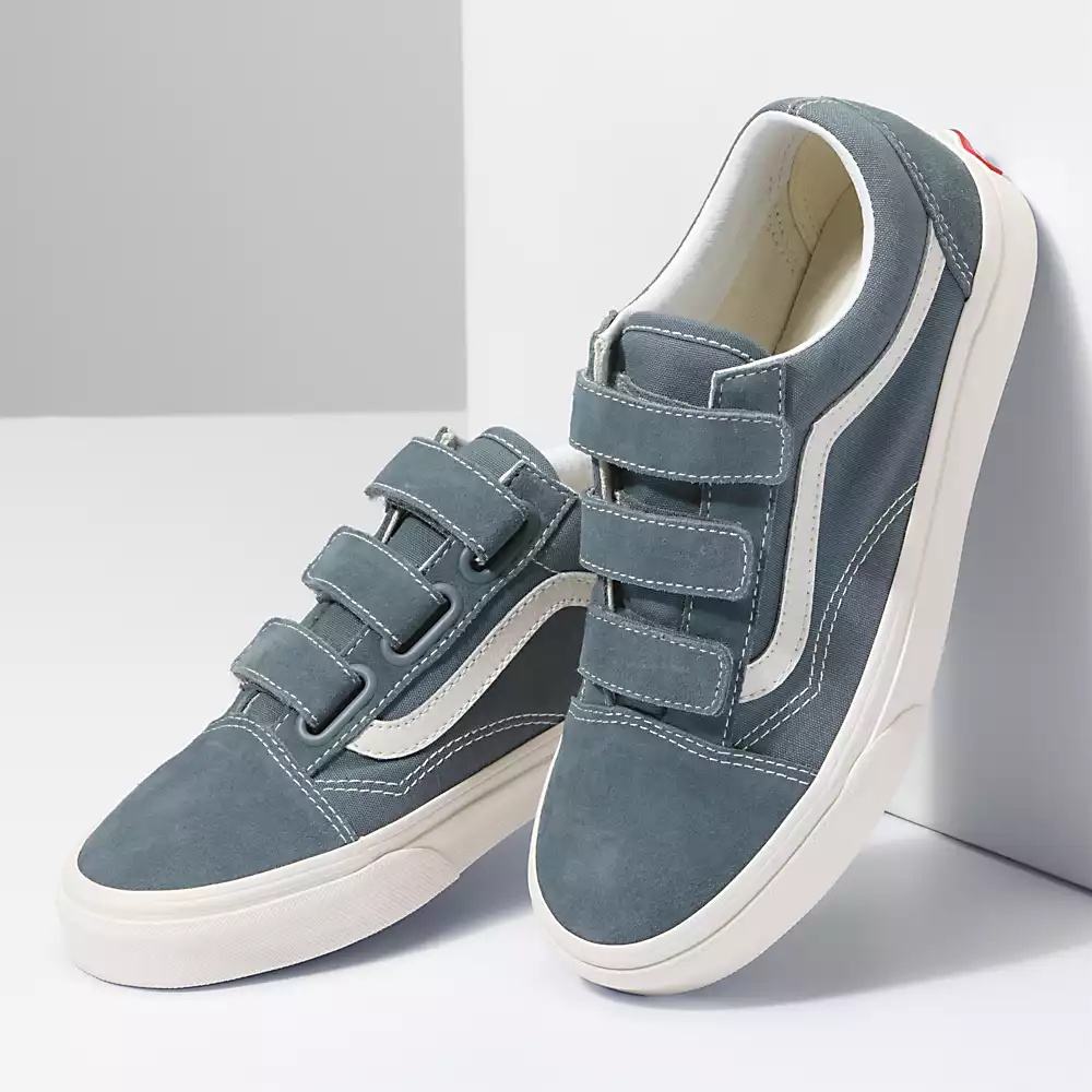 Tenis Vans Suede Canvas Old Skool V Mujer Azules | XQS302579