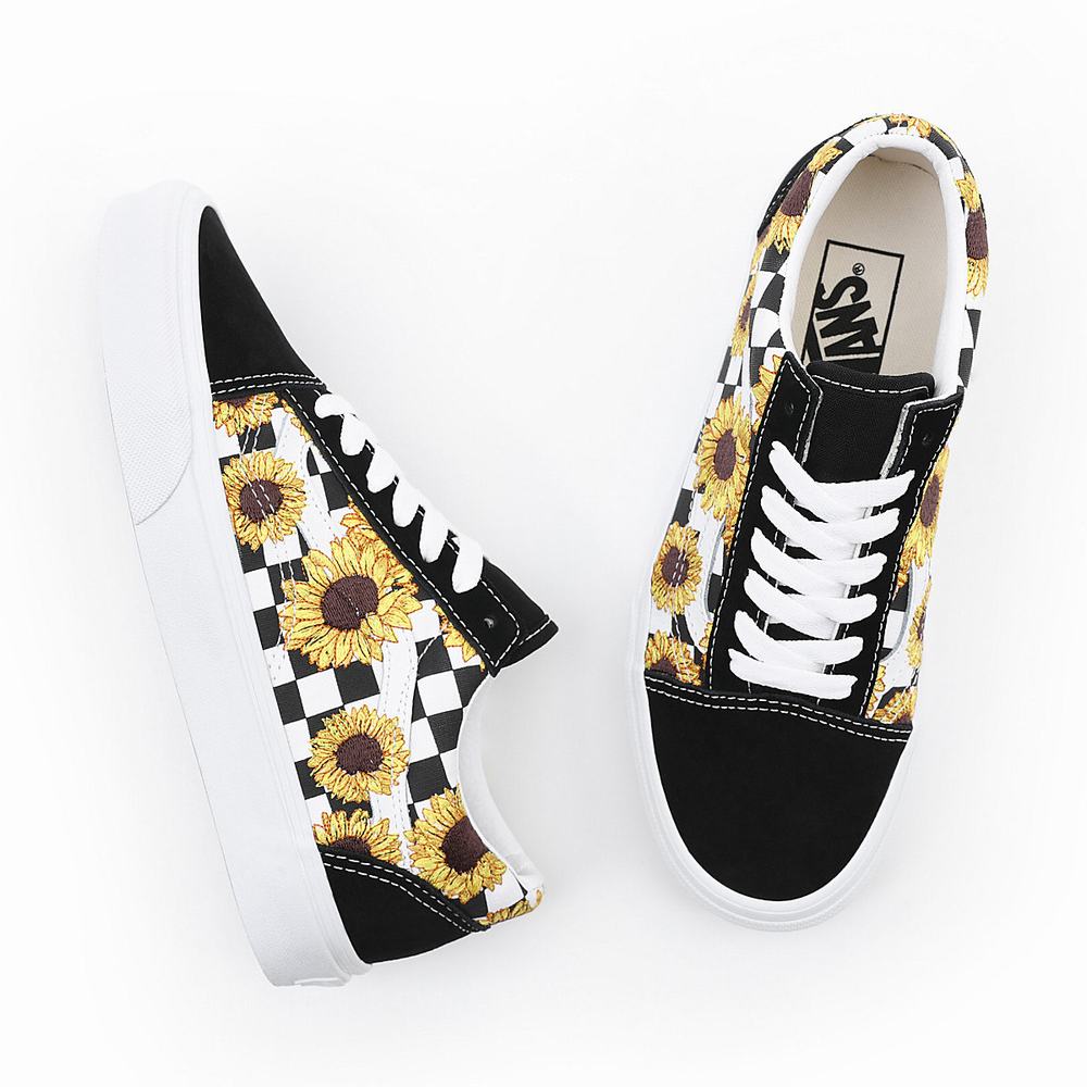 Tenis Vans Sunflower Embroidery Old Skool Mujer Negras | IFK631857