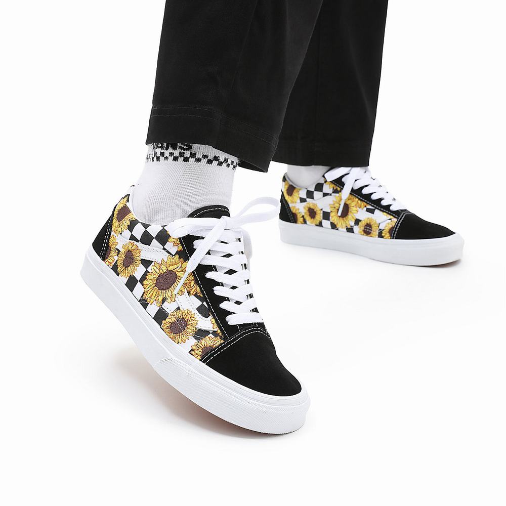 Tenis Vans Sunflower Embroidery Old Skool Mujer Negras | IFK631857