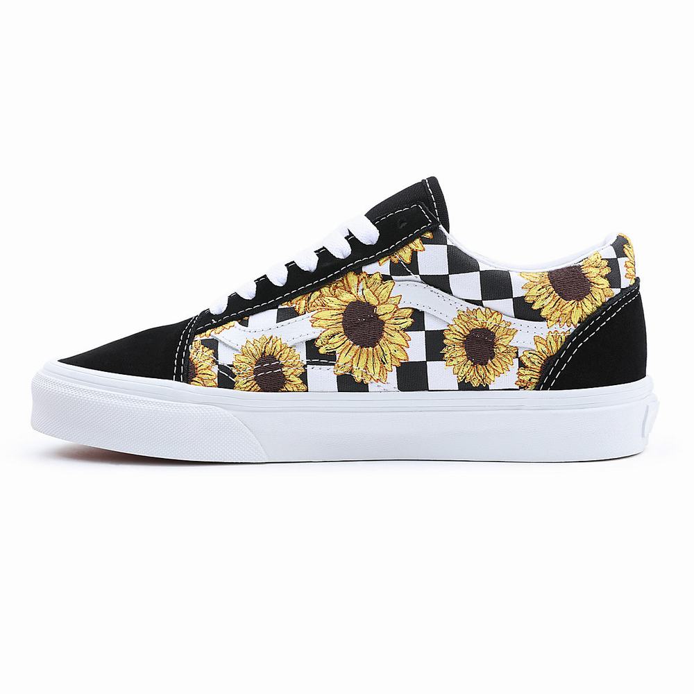 Tenis Vans Sunflower Embroidery Old Skool Mujer Negras | IFK631857