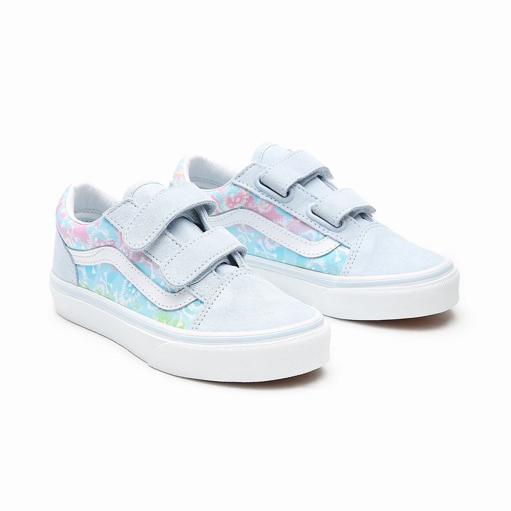 Tenis Vans Tie Dye Old Skool V (4-8 years) Niños Azules | ZWD764938