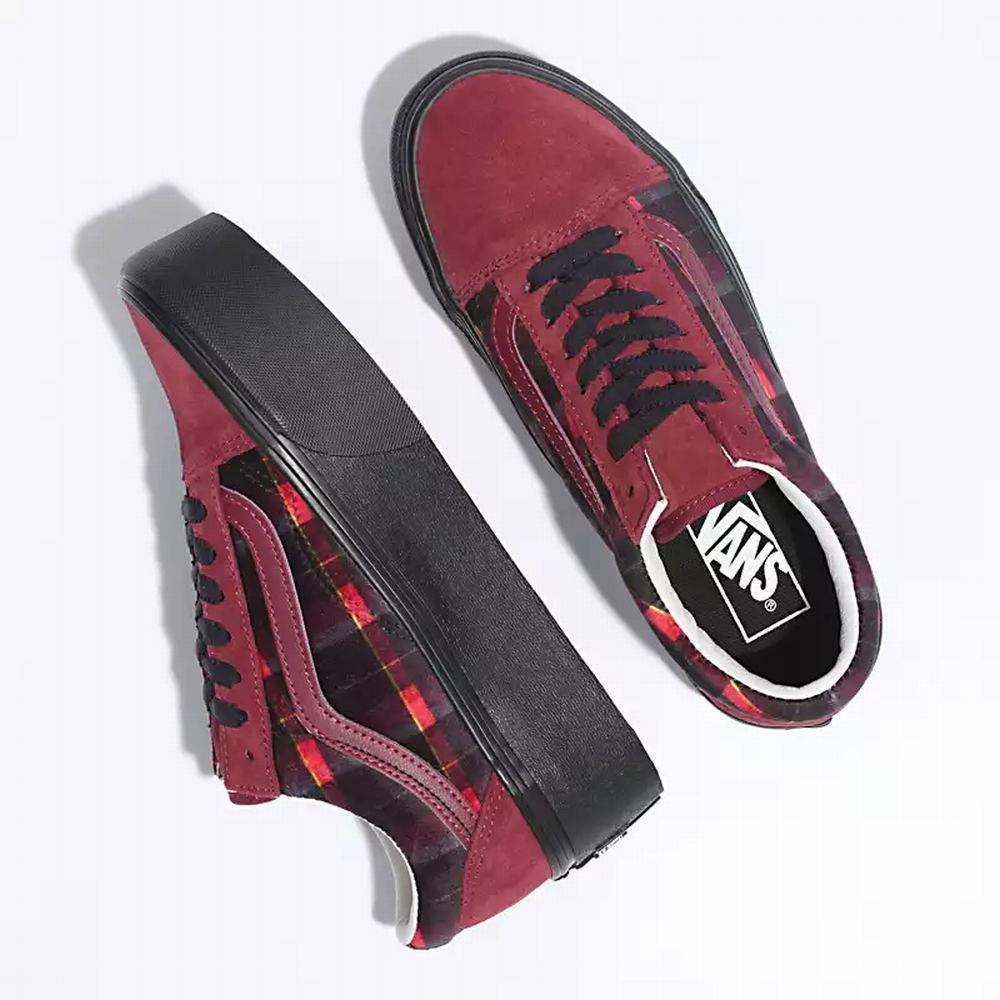 Tenis Vans Velvet Plaid Old Skool Stackform Mujer Rojas/Negras | ITZ607425