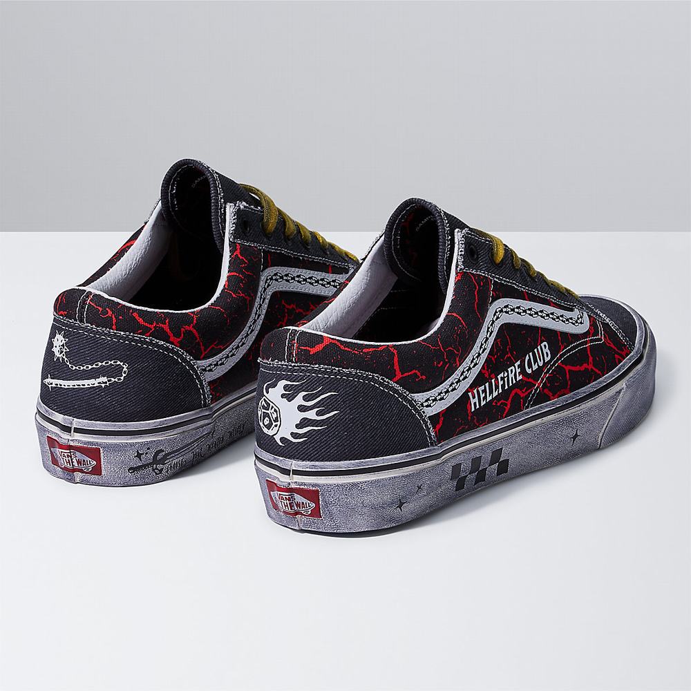 Tenis Vans X Stranger Things Estilo 36 Hombre Negras/Rojas | RGJ083296