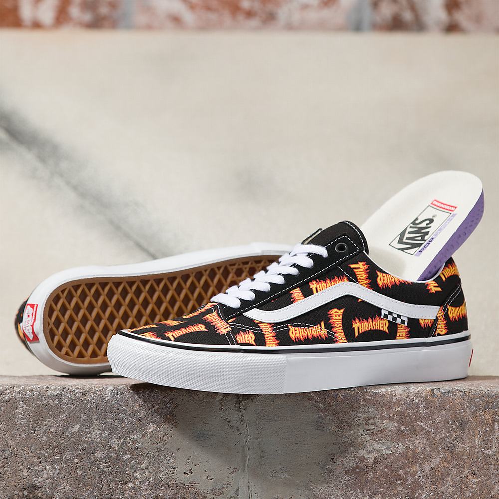 Tenis Vans x Thrasher Skate Old Skool Hombre Negras | RVN123984