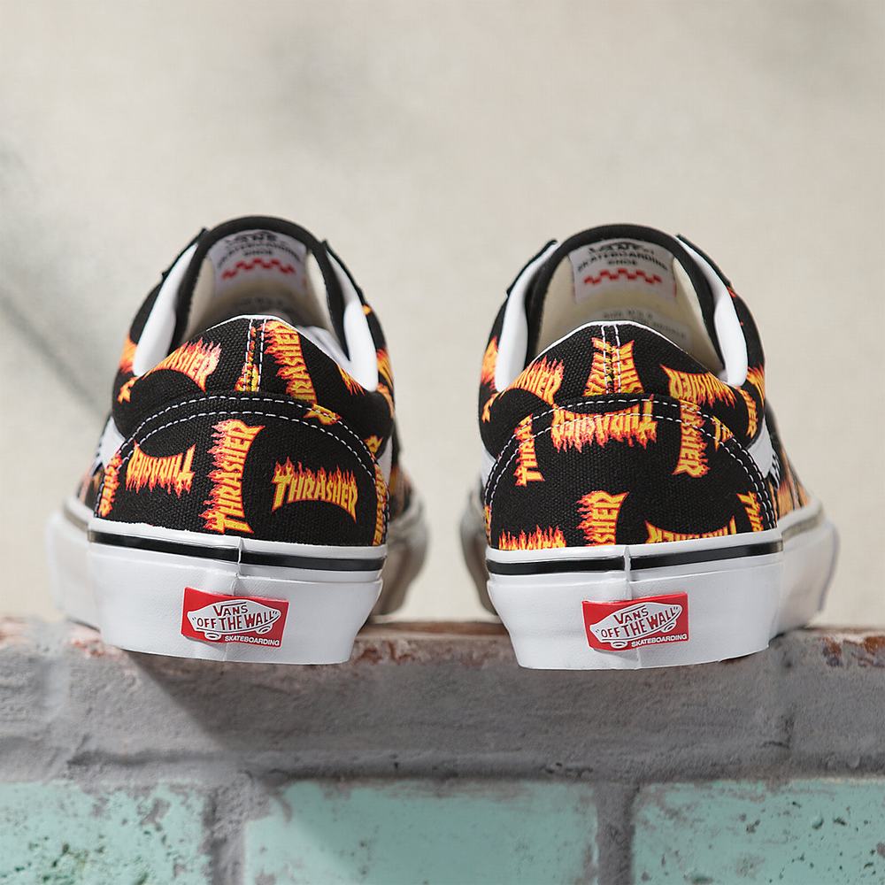 Tenis Vans x Thrasher Skate Old Skool Hombre Negras | RVN123984