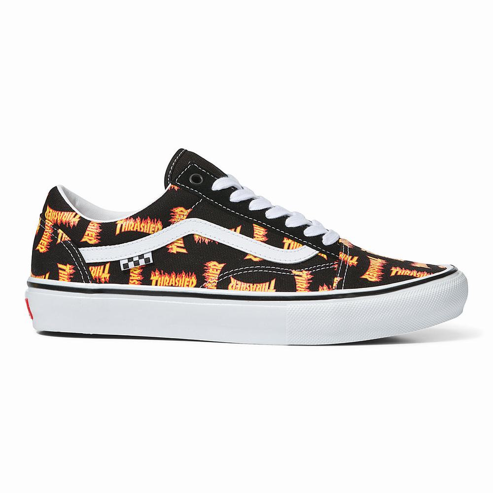 Tenis Vans x Thrasher Skate Old Skool Hombre Negras | RVN123984