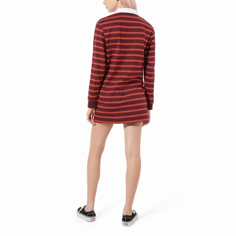 Vestido Vans Stripe Polo Mujer Rojas | YMX516870