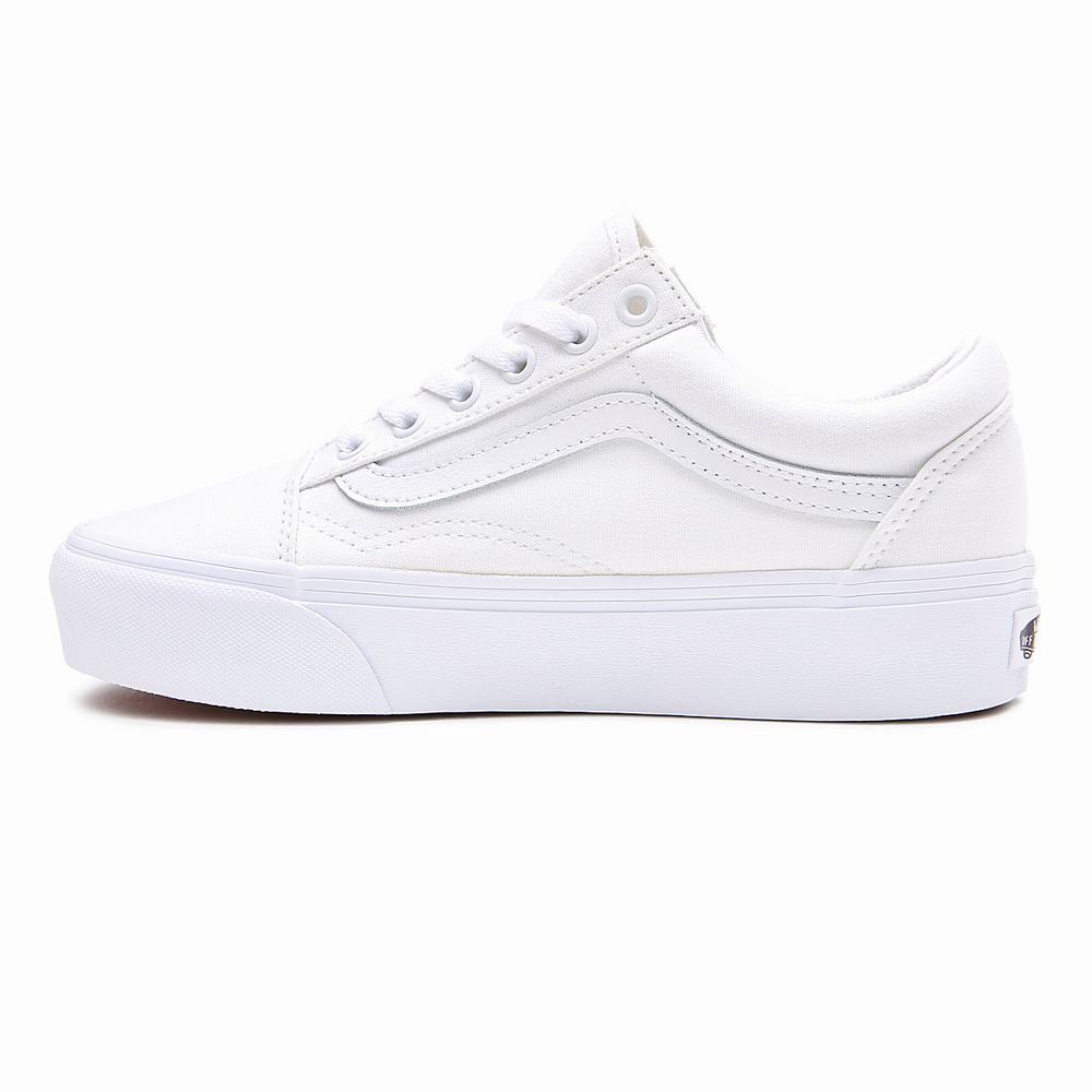 Zapatillas Plataforma Vans Old Skool Platform Mujer Blancas | CEK204695