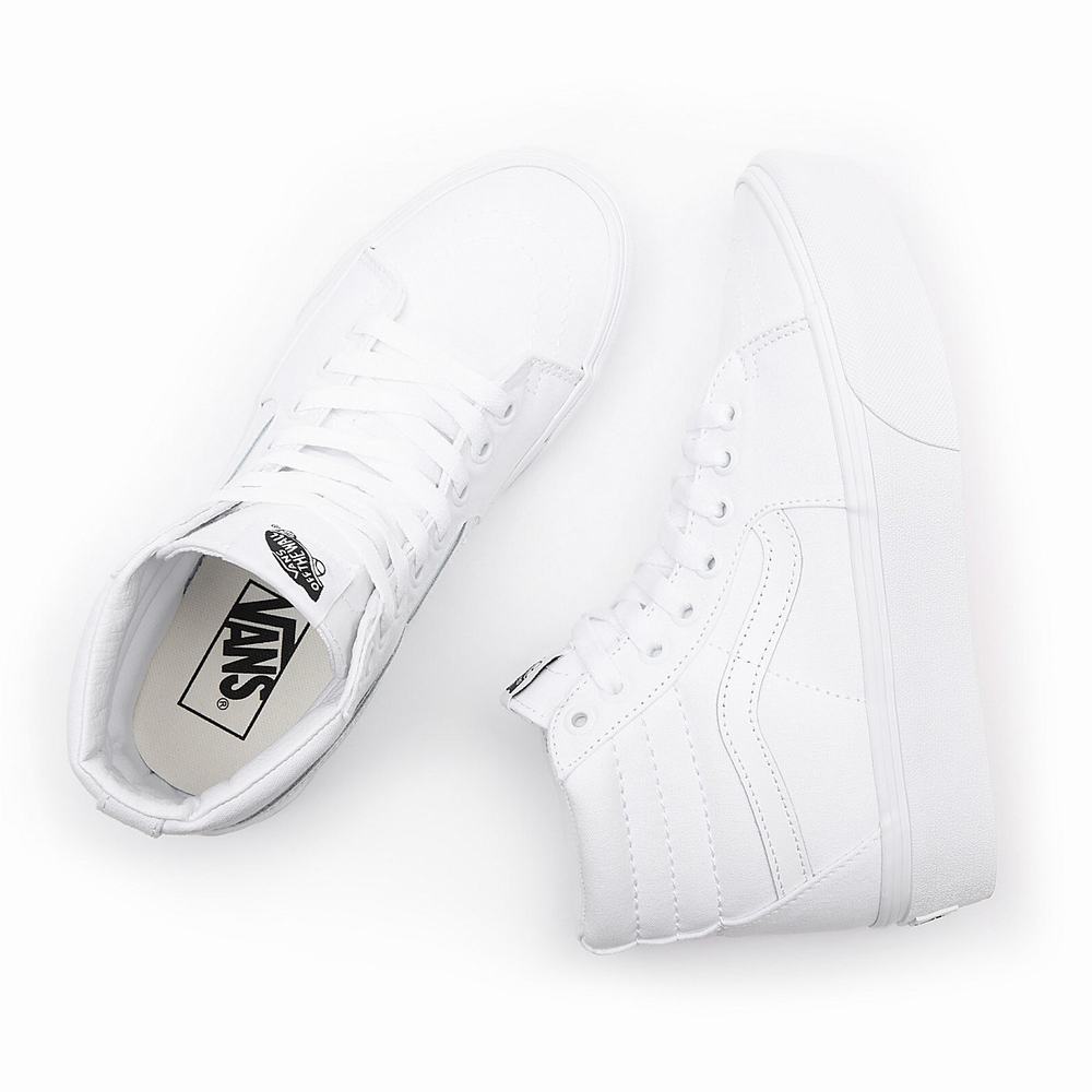 Zapatillas Plataforma Vans SK8-Hi Platform 2.0 Mujer Blancas | CQD689401