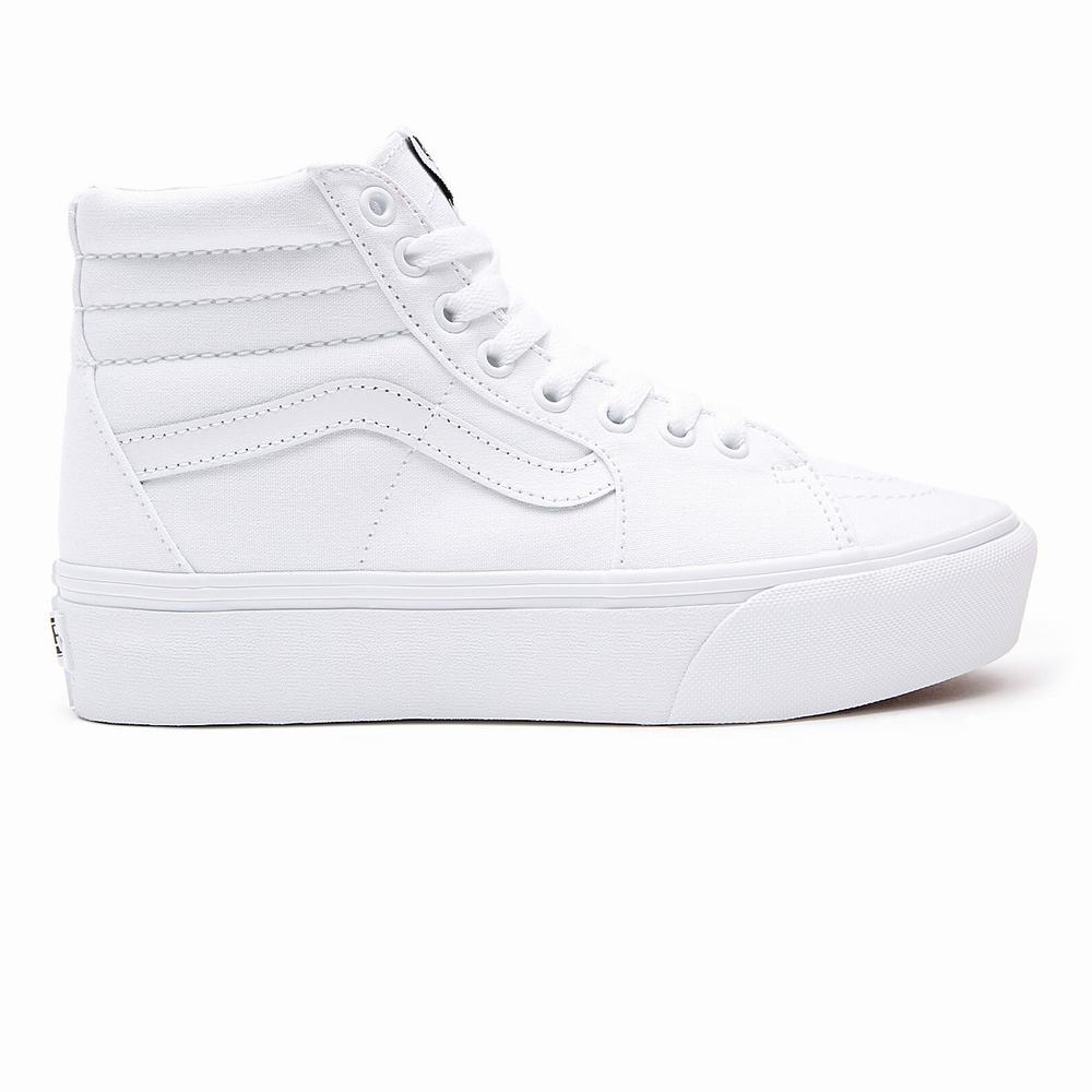 Zapatillas Plataforma Vans SK8-Hi Platform 2.0 Mujer Blancas | CQD689401