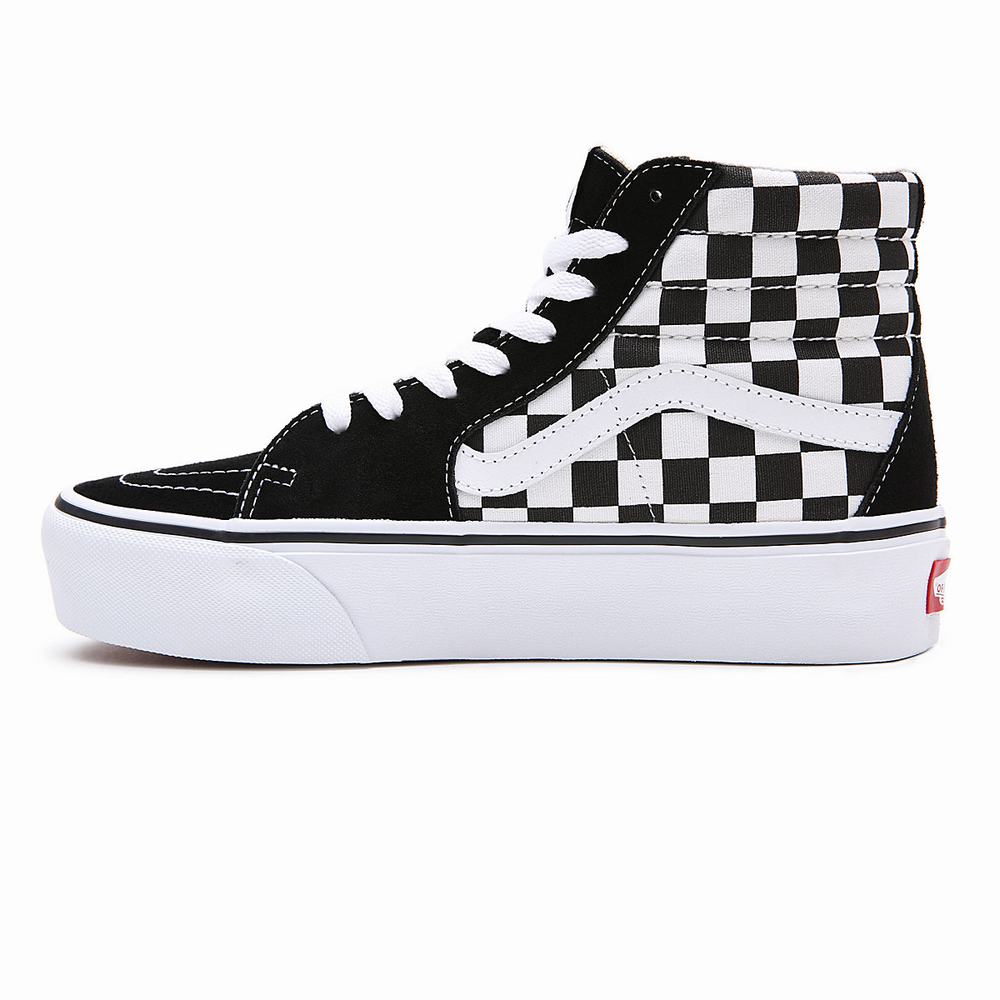 Zapatillas Plataforma Vans SK8-Hi Platform 2.0 Mujer Negras/Blancas | KCN742905