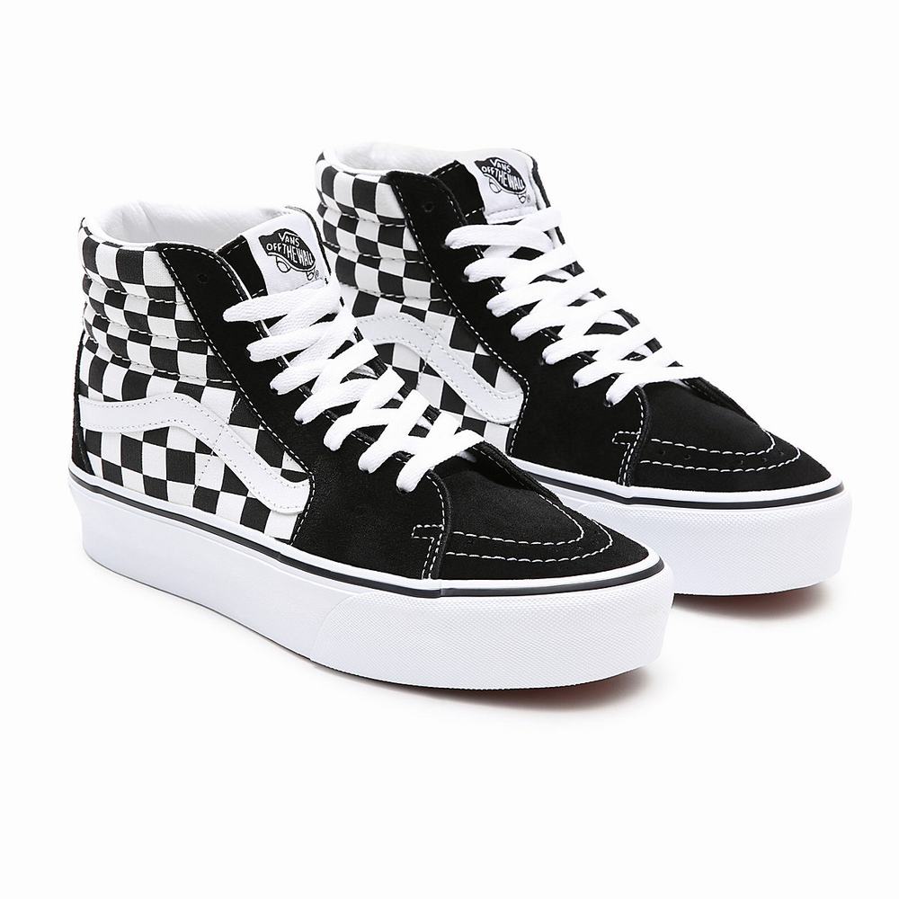 Zapatillas Plataforma Vans SK8-Hi Platform 2.0 Mujer Negras/Blancas | KCN742905