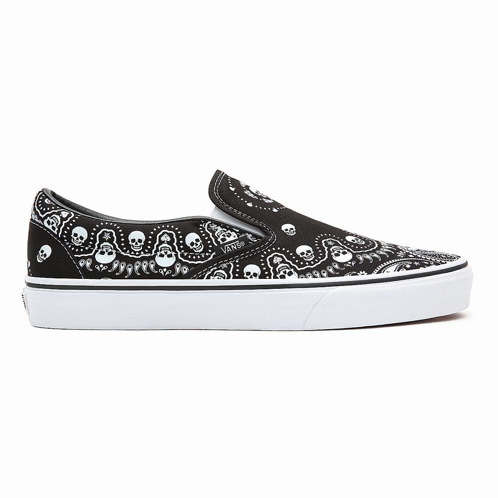 Zapatos Slip On Vans Bandana Classic Hombre Negras | ZGU938610