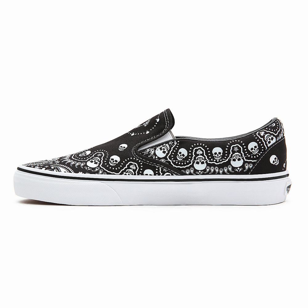 Zapatos Slip On Vans Bandana Classic Hombre Negras | ZGU938610