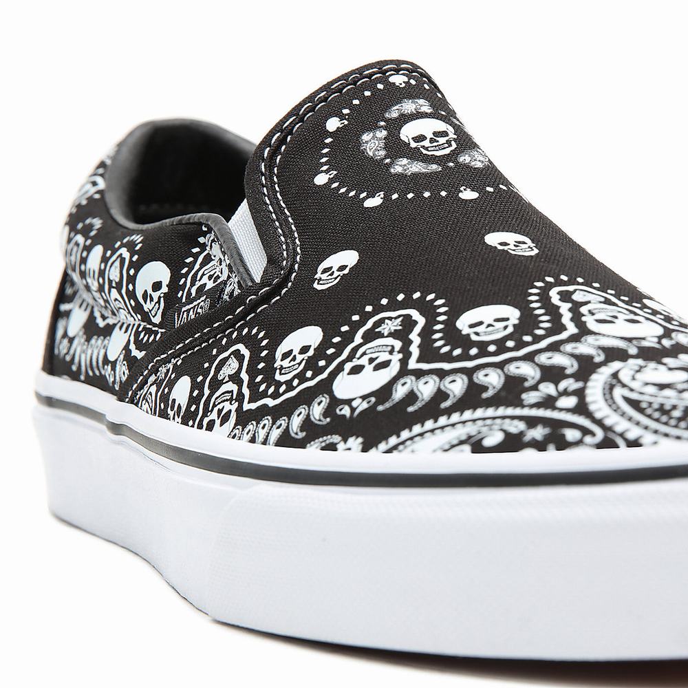 Zapatos Slip On Vans Bandana Classic Hombre Negras | ZGU938610