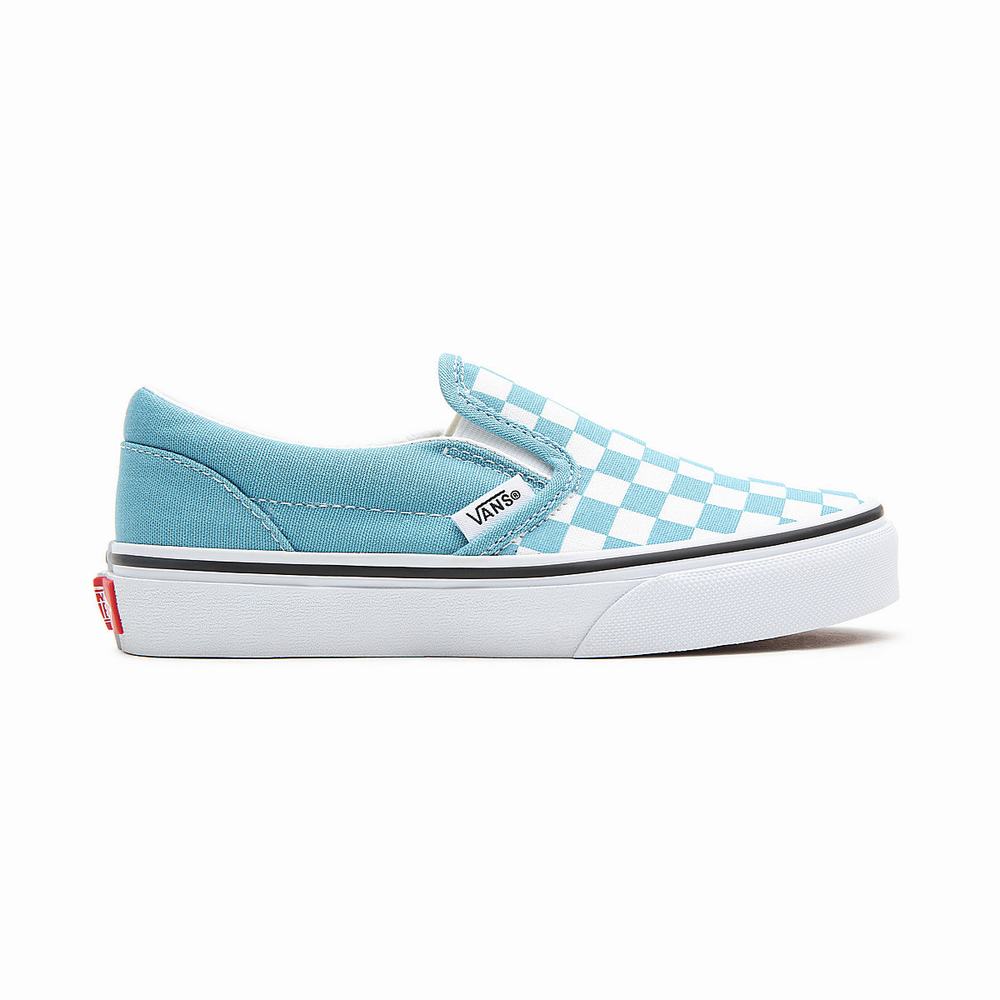 Zapatos Slip On Vans Checkerboard Classic (4-8 years) Niños Azules | FTA865970