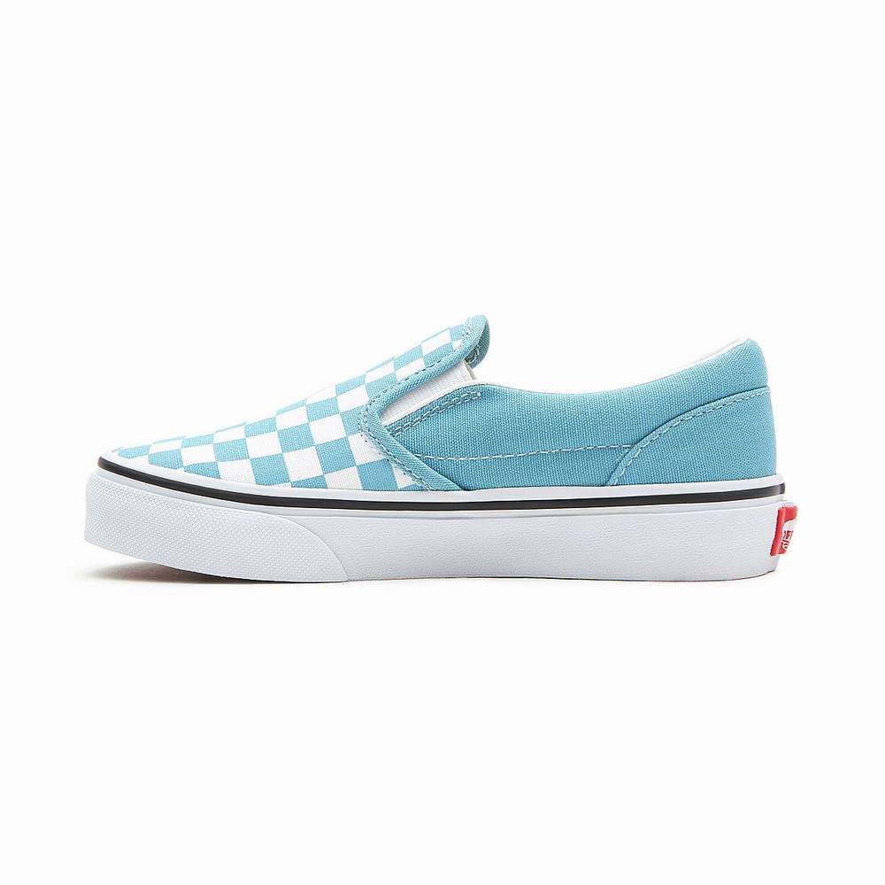 Zapatos Slip On Vans Checkerboard Classic (4-8 years) Niños Azules | FTA865970