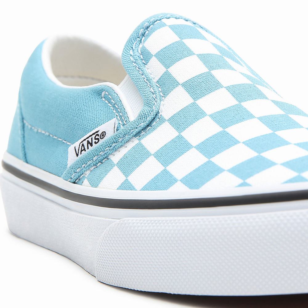 Zapatos Slip On Vans Checkerboard Classic (4-8 years) Niños Azules | FTA865970