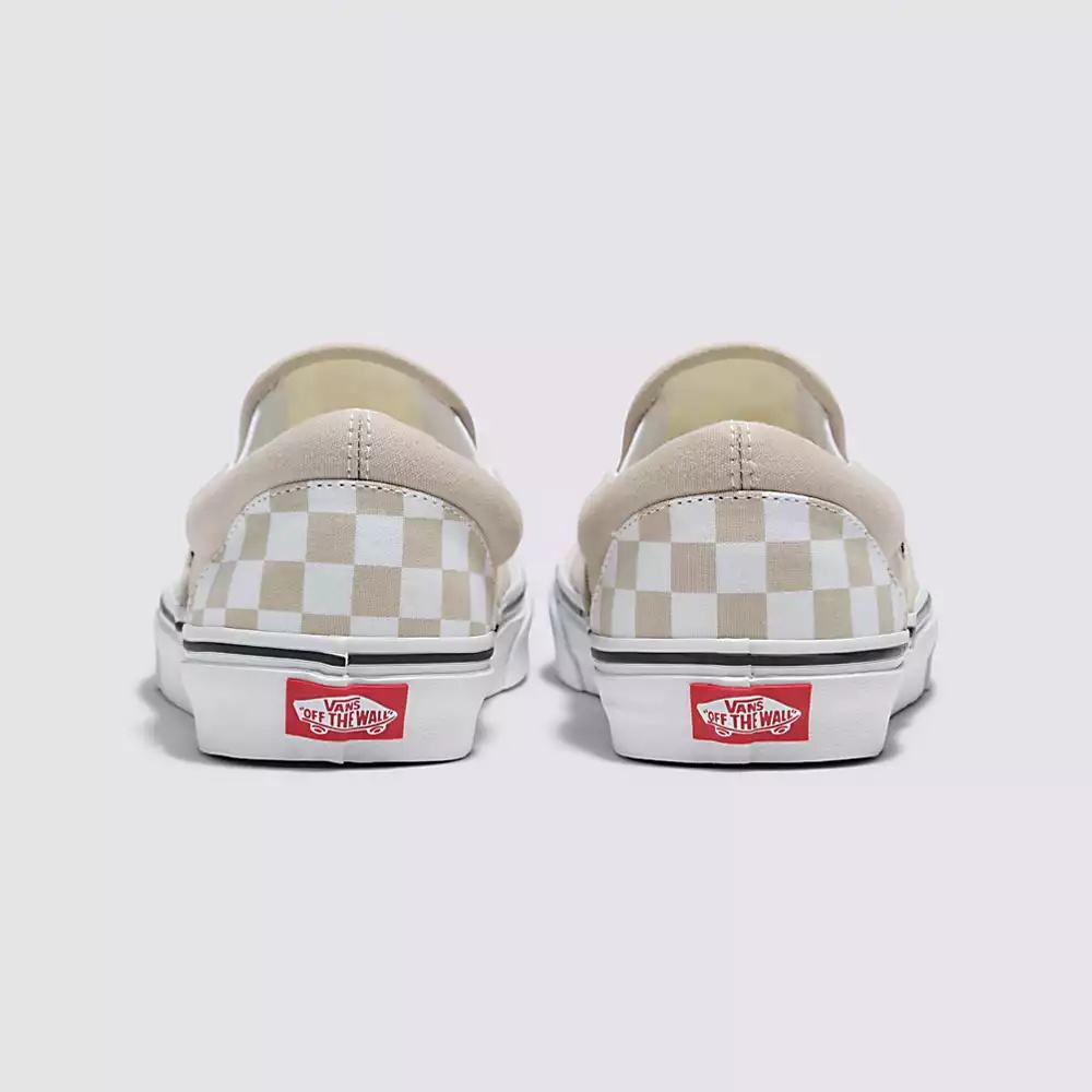 Zapatos Slip On Vans Checkerboard Classic Mujer Gris Blancas | GPI017536