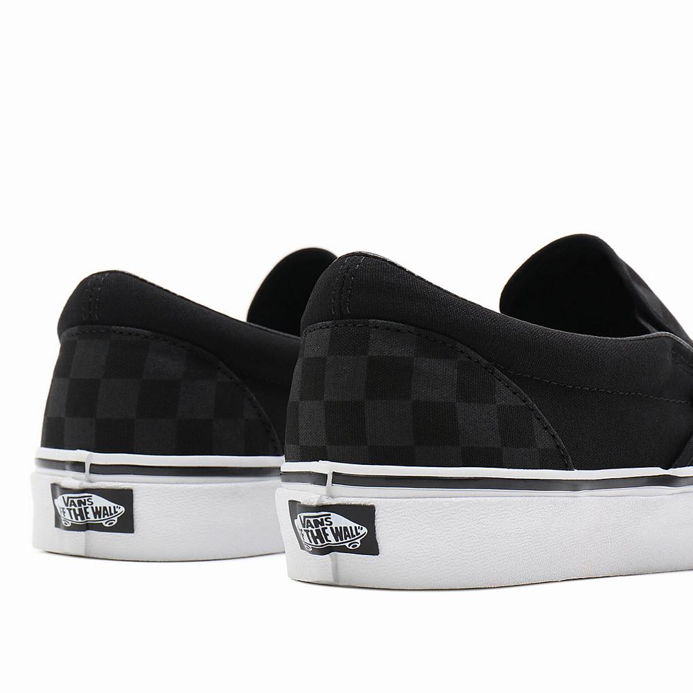 Zapatos Slip On Vans Checkerboard Classic Hombre Negras | IQO450613