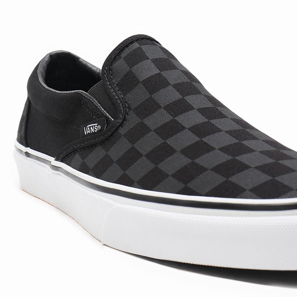 Zapatos Slip On Vans Checkerboard Classic Hombre Negras | IQO450613