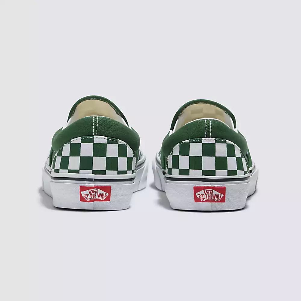 Zapatos Slip On Vans Checkerboard Classic Hombre Verde | IUS135247