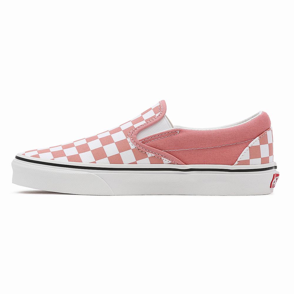 Zapatos Slip On Vans Checkerboard Classic Mujer Rosas | JKB563718