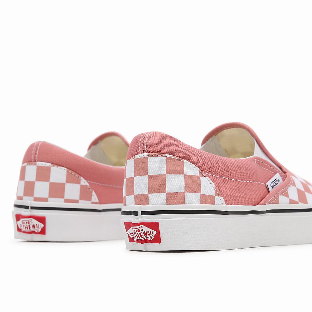 Zapatos Slip On Vans Checkerboard Classic Mujer Rosas | JKB563718