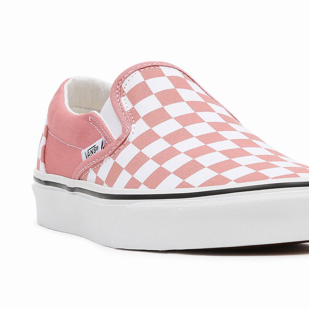 Zapatos Slip On Vans Checkerboard Classic Mujer Rosas | JKB563718